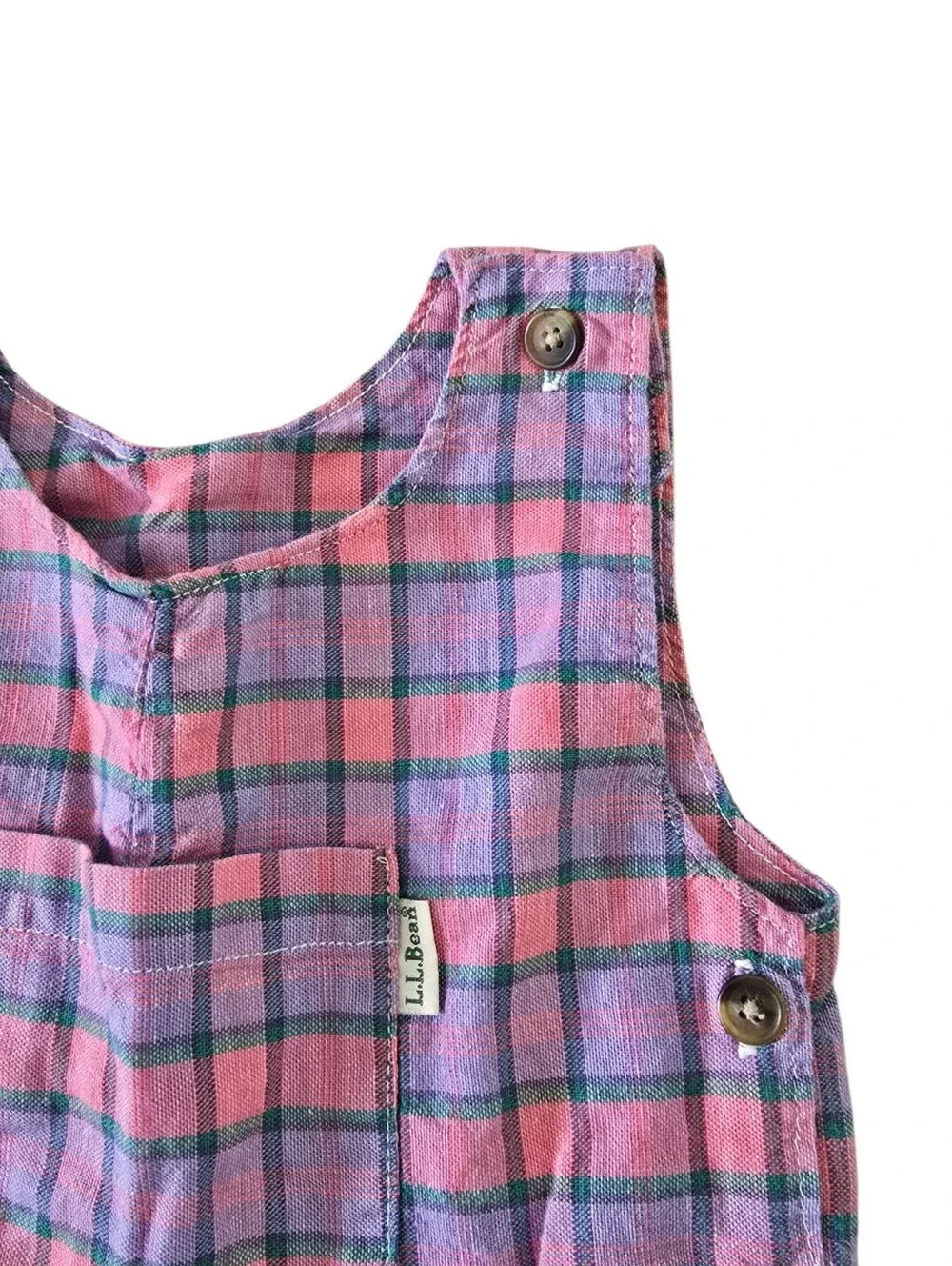 Vintage L.L.Bean Baby Plaid Shortalls